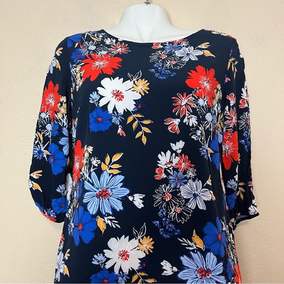 Old navy 3/4 sleeve multicolor floral dress size large - Picture 3 of 15